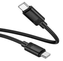 Кабель Hoco X122 Benefit USB Type-C - Type-C 60 W 3 А кабель для швидкого заряджання телефона 1 м Чорний - мініатюра 3