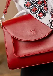 Жіноча шкіряна сумка Liv червоний краст - мініатюра 5
