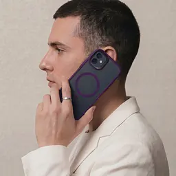 Чехол для Apple iPhone 11, Uniq MagCase, фиолетовый, противоударный, панель-накладка с MagSafe, ударопрочный TPU+PC, с магнитом MagSafe, поддержка полноценной беспроводной зарядки, ArmorStandart (ARM75319) - мініатюра 5