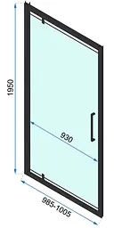 Душова кабіна Rea Rapid Swing 80x100 black REA-K6421 + REA-K6410, Чорний матовий, Універсальна, прозрачний, Чорний матовий - мініатюра 6
