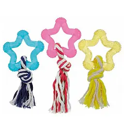 Flamingo Good4Fun Star With Rope фламинго гуд фо фан звезда іграшка для собак з мотузкою латекс 8 см