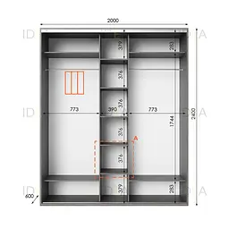 Шафа-купе Idea серія 2 200 x 60 x 240 см Венге темний - мініатюра 2