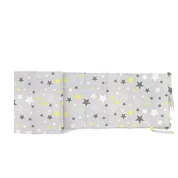 Бортики в дитяче ліжечко 30x60 YELLOW STARS, сірий (WeltBed_StarYellowGrey_Grey_30x60)