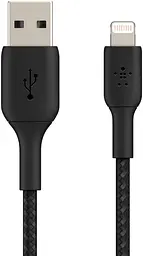 Кабель Belkin USB-A > Lightning заряджання/синхронізації 1м, 12Вт, плетений, чорний teh0013643 - мініатюра 3