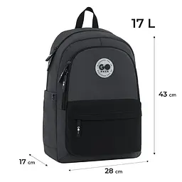 Рюкзак GoPack Education Teens 141L чорний, сірий Темно-сірий (GO26-141L-4) - мініатюра 2