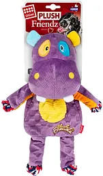 Іграшка для собак GiGwi Plush Friendz Бегемот з мотузками та пищалкою 34 см - мініатюра 2