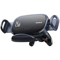 Автомобільний тримач холдер із БЗП Baseus LightChaser Series Triple-Coil Wireless Charging Electric Car Mount C40355901111-00 Blac - мініатюра 2