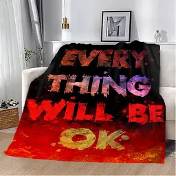 Плед плюшевий 3D мотиваційний Every Thing Will Be Ok №2 160х200 см