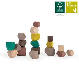 Гра-балансир Miniland Towering Wood Stones Дерев'яні камінці 18 шт. (94052) - мініатюра 2