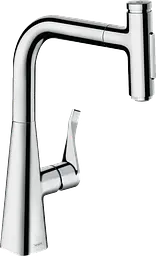 Змішувач Hansgrohe Metris Select 240 2jet кухонний з витяжним виливом Sbox 73817000 Хром