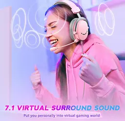 Ігрові навушники з мікрофоном Fifine H-9 USB 7.1 Pink - мініатюра 8