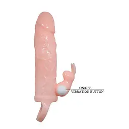 Насадка на пеніс Baile Brave Men Vibro Penis Sleeve 17 см тілесний - мініатюра 5