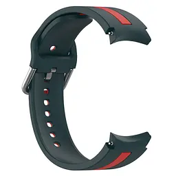 Браслет D2 для Samsung Galaxy Watch 6 - темно-зелено-червоний ширина кріплення 20мм силікон Watchbands (W17-2WB534554354) - мініатюра 4