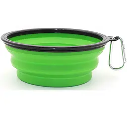 Силіконова складна дорожня миска Derby Food Grade TPE Collapsible Dog Bowl, 350 мл Зелений