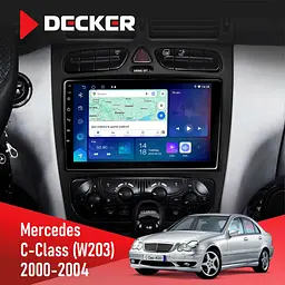 Штатна магнітола Mercedes-Benz C-Class (W203) 2000-2004 Decker D9-007 4x64 DSP 360 4G Decker (НФ-00003698)