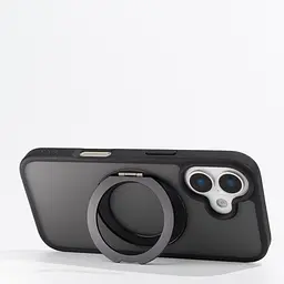 Противоударный чехол-панель для Apple iPhone 17, Unit Stand2, черный, силикон + поликарбонат, защита всего корпуса, с подставкой, поддержка магнитных держателей и беспроводной зарядки (MagSafe), ArmorStandart (ARM86329) - мініатюра 4