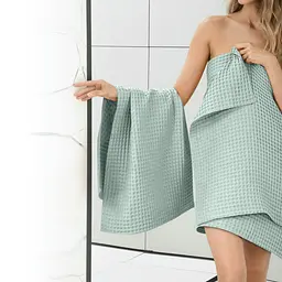Рушник вафельний Pistachio Greek Waffle 65x120см (Towel_56Pistachio_GreekWaffle_65x120) - мініатюра 5