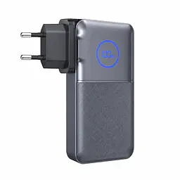Павербанк-адаптер Remax CP-5 з вилками EU/UK та кабелем / 10000 мАг / 35 Вт / USB-C + USB-A / PD+QC / Чорний - мініатюра 4
