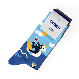 Шкарпетки Orner "Коти і вино на морі" 36-40 - мініатюра 4
