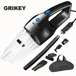 Автомобільний дротовий пилосос Grikey 7 портативний з насадками 5300Pa 120W Чорний (GK474) - мініатюра 3