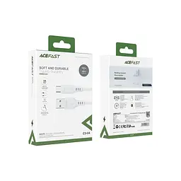 Дата кабель USB 2.0 AM to USB-C 1.2m 3.0A TPE White Acefast (6974316280873) - мініатюра 3