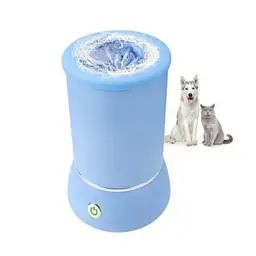 Автоматична лапомийка для собак Pet Foot Wash W01, акумуляторна, з м’якими щітками, синя