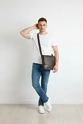 Чоловіча шкіряна сумка GS 23*21*6 см коричнева (КЛ 001 кор) 200 - мініатюра 2