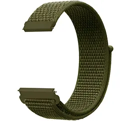 Ремінець нейлоновий на липучці BeWatch Xiaomi Amazfit BIP/GTS/GTR 20 мм Оливковий (1011336.3UW) - мініатюра 2