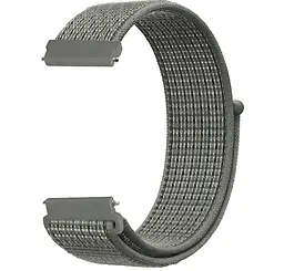 Ремінець нейлоновий на липучці BeWatch для Samsung Galaxy Watch 4/5/6 Сірий (1011334.4UW) - мініатюра 2