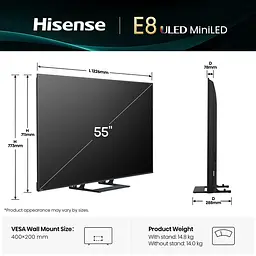 LED-телевізор Hisense 55E8Q - мініатюра 3
