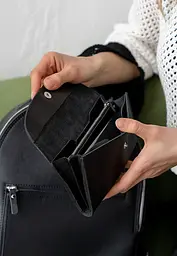 Шкіряний гаманець Smart Wallet чорний краст - мініатюра 4