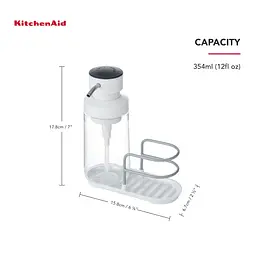 Диспенсер для миючого засобу KitchenAid Sinkware з підставкою для губки білий (KEG887OSWH) - мініатюра 8
