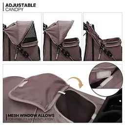 Коляска для котів та собак Bestopet Люпосанчик BS-RL-16 Brown - мініатюра 4