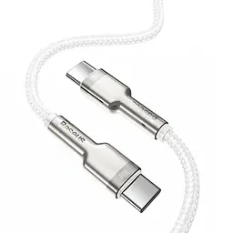 Дата кабель Baseus Cafule Metal Type-C to Type-C 100W (2m) (CATJK-D) Білий - мініатюра 2