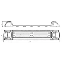 LED Рамка номера з підсвічуванням 12/24V 16 Діодів У зборі без напису 777 х 137 мм Червона (900201001) 1 шт. - мініатюра 3