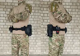 Розвантажувальний тактичний пояс РПС із кріпленням MOLLE чорний (варбелт, warbelt) - мініатюра 4
