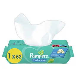 Дитячі вологі серветки Pampers Baby Fresh Clean, 52 шт. - мініатюра 3