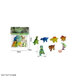 Набір колекційних фігурок динозаврів The dinosaur tribe, 6 моделей, дерево та яйце (303-29) в асортименті