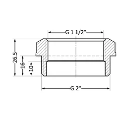 Футорка SD Plus 2"х1 1/2" ЗВ SD4235040 - мініатюра 2