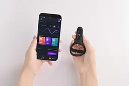 Подвійне ерекційне кільце Fun Town Rise Black, керування зі смартфона - мініатюра 9