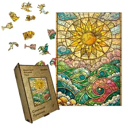 Дерев'яний фігурний пазл puzzlean Сонячний Приплив, А3, Картонна коробка 200 елементів