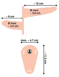 Подвійний страпон Vibrating Double Strap-On 15.7 см тілесний - мініатюра 9