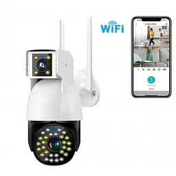 Вулична камера відеоспостереження двооб'єктивна поворотна P12 WIFI IP 360/90 V380PRO 3+3.0mp - мініатюра 2