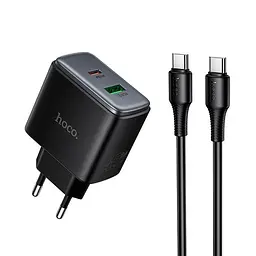 Адаптер сетевой HOCO C to C cable Upgrade charger set C158A 1USB/1Type-C, 45W/3A, PD/QC