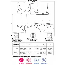 Боді Obsessive 823-TED-1 Чорний S/M Obsessive 823-TED-1 Боди 90179 - мініатюра 4