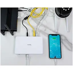 ДБЖ UPS для роутера Hoco DB25 Plus 10000mAh, 18W, 1USB, DC 9/12V, DC 5V, POE 15/24V White - мініатюра 5