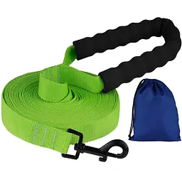 Повідець для собак Barksi Active з м'якою ручкою 15 м х 2.5 см салатовий