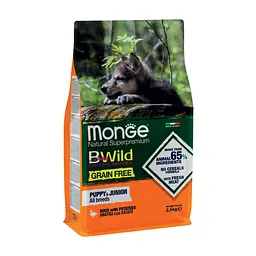 Сухий корм для собак Monge Dog Bwild Gr. Free Puppy&Junior качка 2.5 кг (8009470004787)