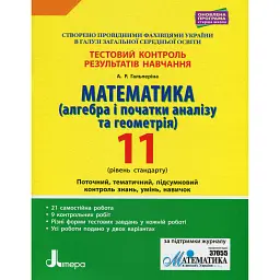 Математика (алгебра і початки аналізу та геометрія). 11 клас (рівень стандарту). Тестовий контроль результатів навчання - Альбіна Гальперіна