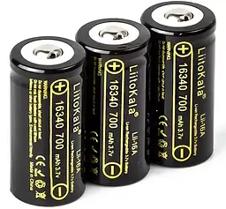 Акумулятор LiitoKala Lii-16A 16340 700mah (Чорний) - мініатюра 2
